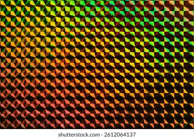 A colorful pattern of squares and triangles. The colors are bright and vibrant, creating a sense of energy and excitement. The pattern is made up of various shapes and sizes, with some squares - Powered by Shutterstock - Get 15% off with code: PIKWIZARD15