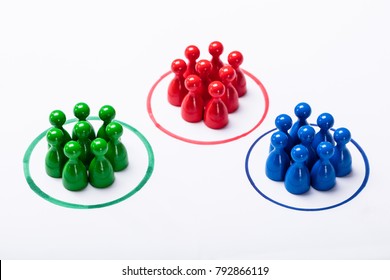 Colorful Pawns Inside The Particular Circles. Market Segmentation Concept - Shutterstock ID 792866119