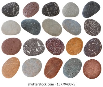 colorful pebbles isolated on white - Powered by Shutterstock