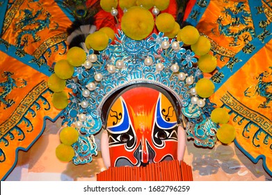 Colorful Peking Opera Mask, symbol of Chinese culture