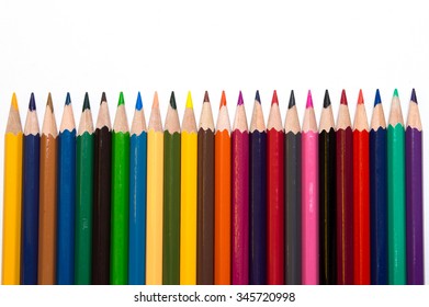 Colorful pencil on white background - Shutterstock ID 345720998