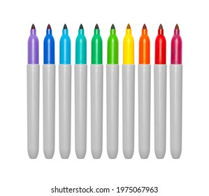 Colorful Permanent Markers without Lids Cut Out.