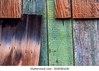 Colorful Pieces Of Wood Stuck Together. 