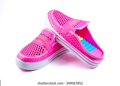 pink rubber sandals