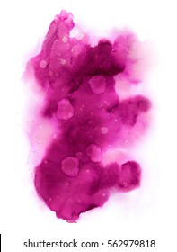 Colorful Pink Watercolor Stain With Water Blotch For Valentine Day Or Wedding