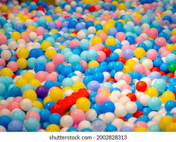 Colorful Plastic Balls In Children's Playground