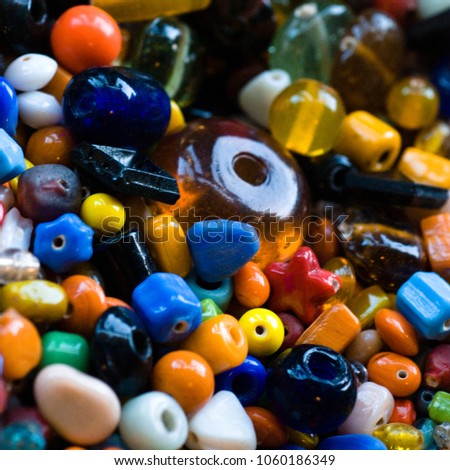 Colorful plastic beads
