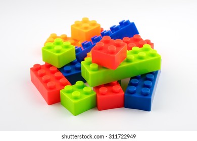 Colorful Plastic Blocks Kids Isolated On Stock Photo 311723003 ...