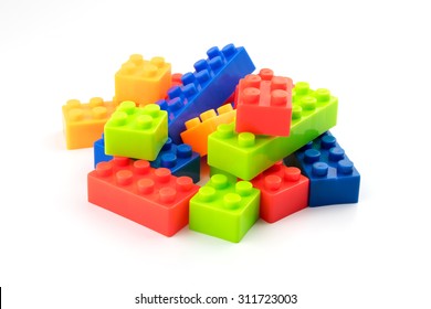 Colorful Plastic Blocks Kids Isolated On Stock Photo 311723003 ...