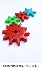 Colorful Plastic Cogs Gears Stock Photo (Edit Now) 610769411