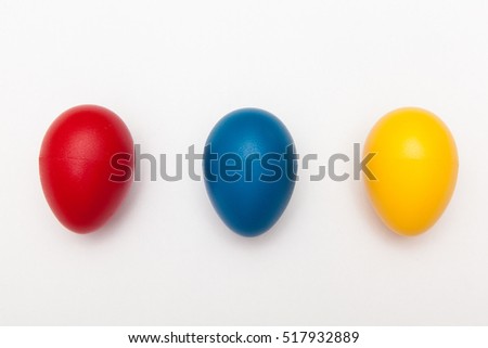 colorful plastic egg toy for baby and kids play on white backgrounds