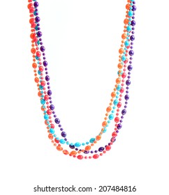 Colorful  Plastic Necklace Isolated Over White