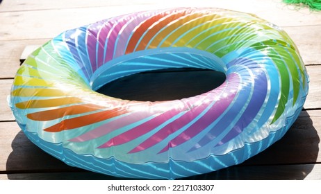 Colorful Plastic Ring On The Table