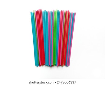 Colorful Plastic Straws, Isolated on white background 
 - Powered by Shutterstock