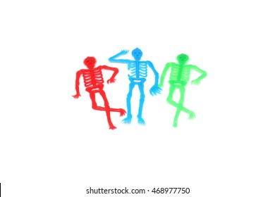 Colorful Plastic Toy Skeletons On White Stock Photo 468977750 ...