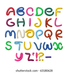 Colorful plasticine alphabet