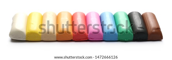 Colorful Plasticine Modelling Isolated On White Stock Photo (Edit Now