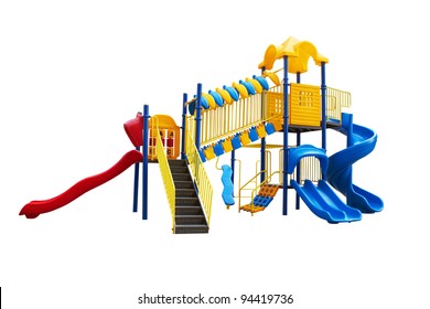 Colorful playground for children. Isolated on white - Powered by Shutterstock