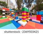 Colorful playground in Hong Kong city