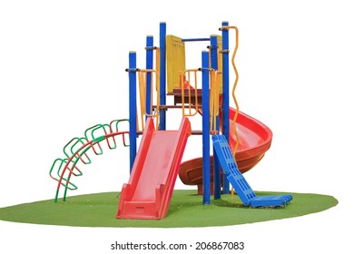 Colorful playground with isolated background