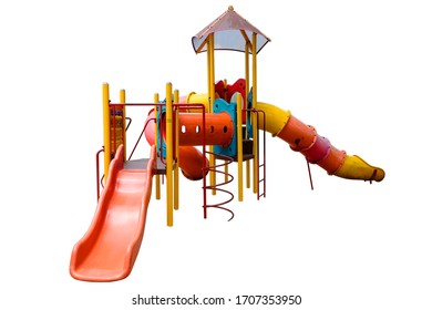 Colorful Playground Isolated On White Background ,with Clipping Path,Jungle Gym 
