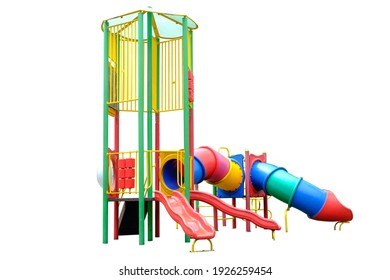 Colorful Playground Isolated On White Background ,with Clipping Path,Jungle Gym 
