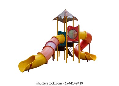 Colorful Playground Isolated On White Background ,with Clipping Path,Jungle Gym
