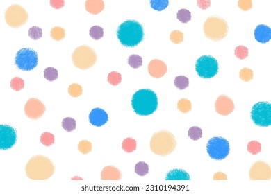 Colorful polka dot in a white background