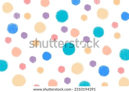 Colorful polka dot in a white background