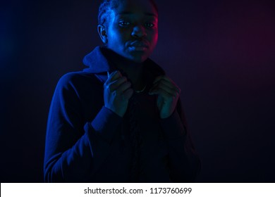 Colorful Portrait Of A Woman With Dark Skin And Cool Attitude