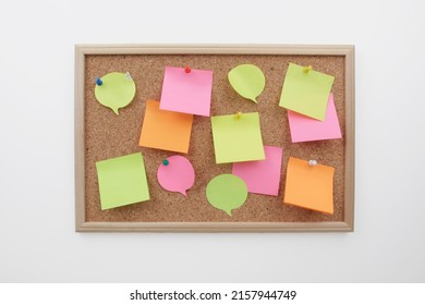 Colorful Post It Note Papers On Cork Board