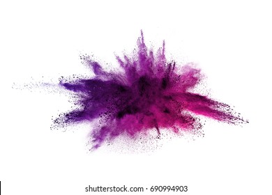 Colorful Powder Explosion On White Background.