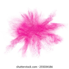 colorful powder splash isolated on white background