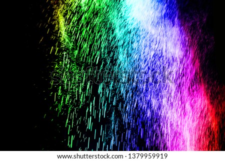  colorful powder splash isolated on black background