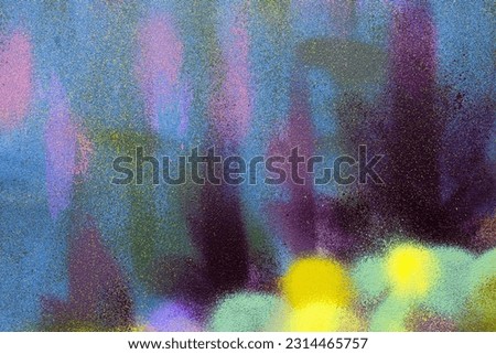 Colorful purple, pink, blue, yellow urban wall texture. Modern pattern for wallpaper design. Creative modern advertising mockups urban city background. Minimal spray painted style poster backdrop