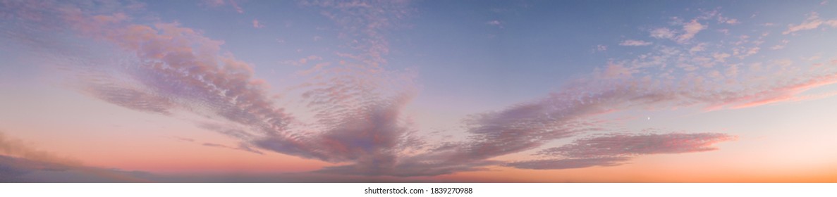 Colorful purple sunset twilight evening sky. High-resolution stitch panorama image - Shutterstock ID 1839270988