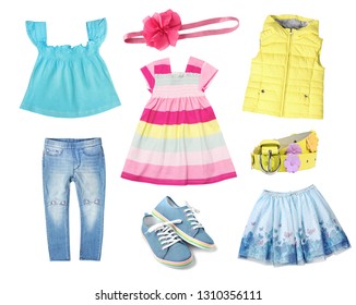 Colorful Rainbow Child Girl Clothes Isolated Stock Photo 1310356111 ...
