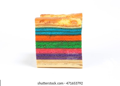 Colorful Rainbow Layer Cake Kuih Lapis Various Flavor