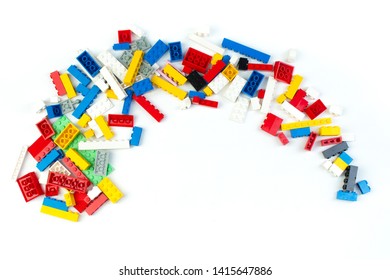 4 ~ White Dome Bricks w// Painted Face Bricks ~ Brick ~ New Lego Bricks ~