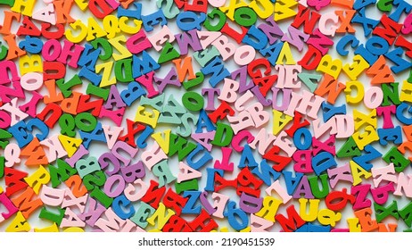 Colorful Random Wooden Letters Background