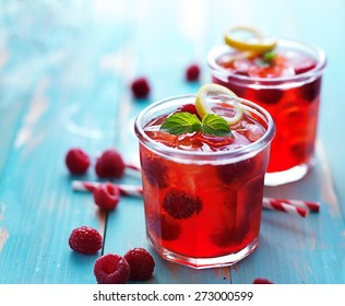 Colorful Raspberry Cocktail Drink