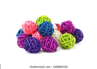 Colorful Ball Made Rattan On White Stock Photo (Edit Now) 365771927