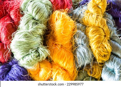 Colorful Raw Silk Thread