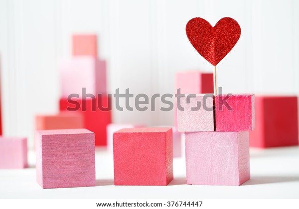 pink wooden blocks