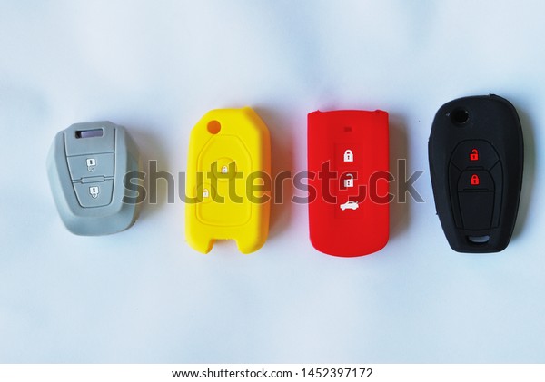 Colorful remote control car case Many shapes
on a white
background
