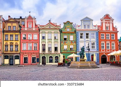 Colorful renaissance facades on the central market square in Poznan, Poland - Powered by Shutterstock