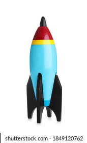 Colorful Rocket Isolated On White. Child's Toy