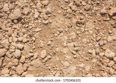 Colorful Rocky Dirt Sand Ground Or Pebble Desert Texture. Seamless Texture On Ground Texture.