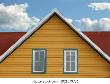 Colorful Rooftop In Iles De La Madeleine In Canada