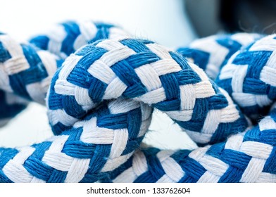 Colorful Rope On Sailing Boat Closeup Photo